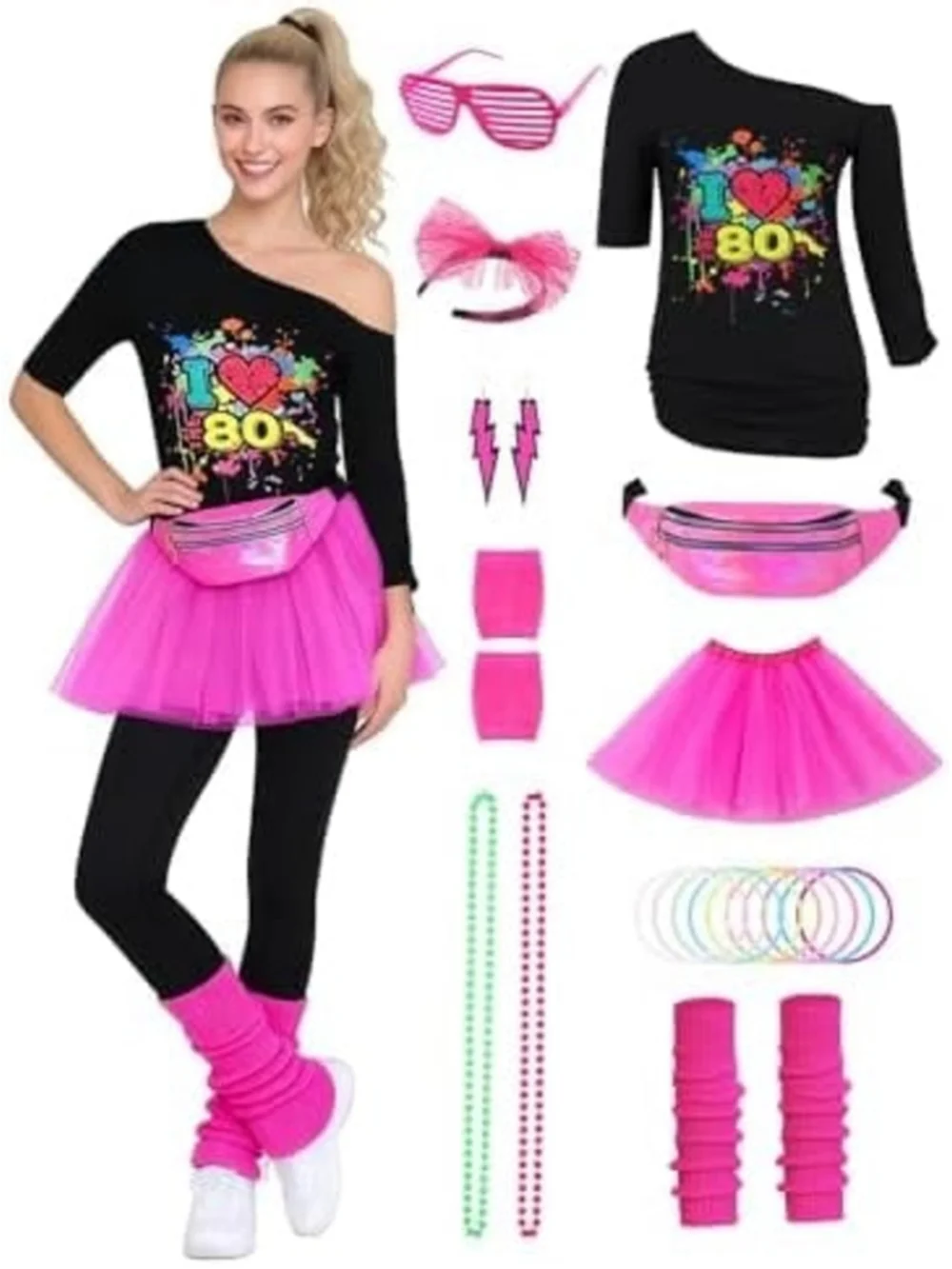 80s Retro Costume Set for Women NEW